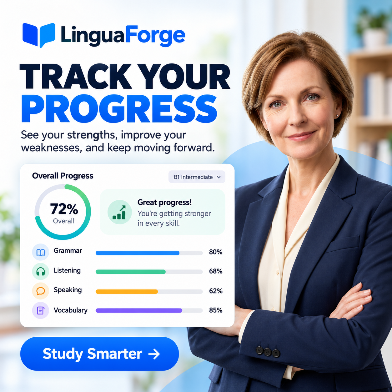 LinguaForge student progress tracking